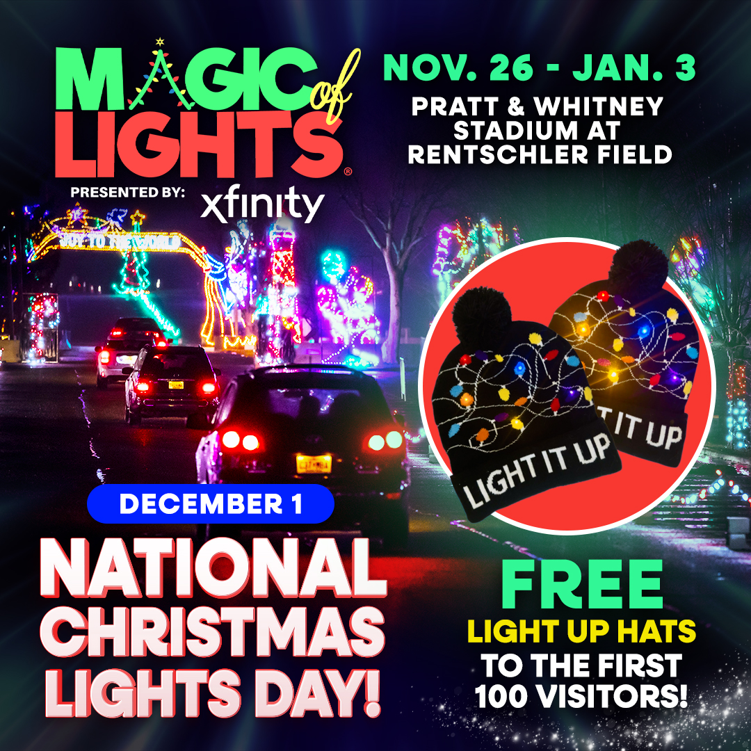 Free Light Up Hat for the first 100 guests on December 1st.